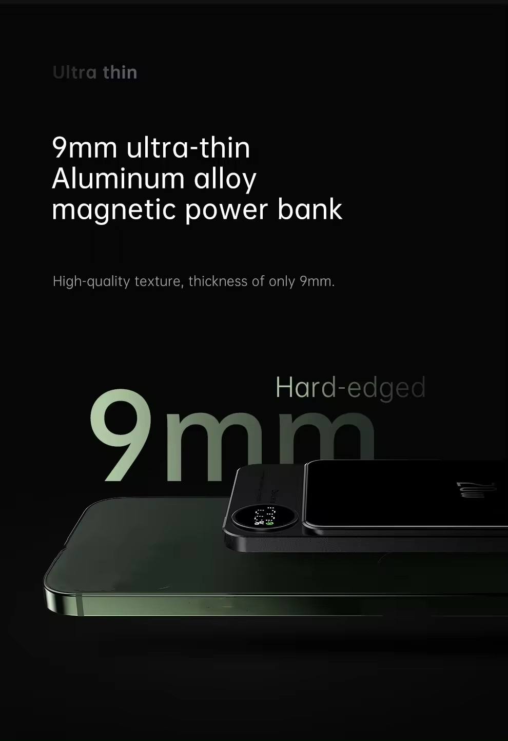 Small Magnetic Portable Power Bank, 10000mAh,